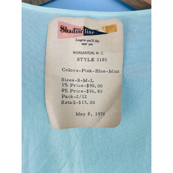 Vintage NWT Shadowline Nightgown with Embroidered Detail, Size Small, Mint Green - Picture 5 of 8